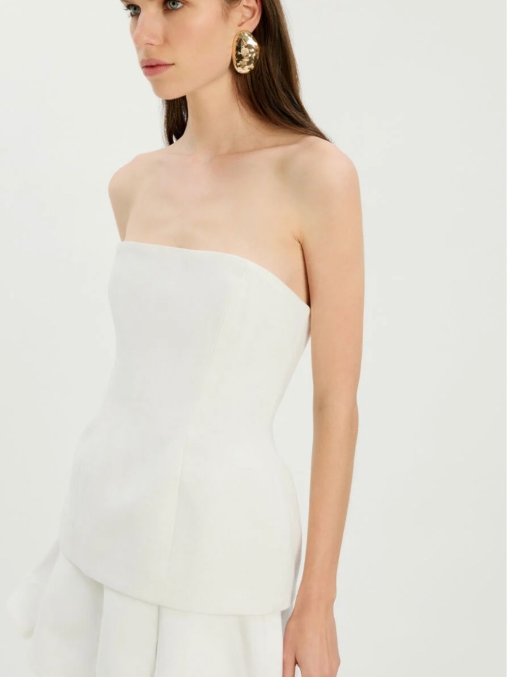 Bardot 'Helenia' Longline Strapless Top in Orchid White